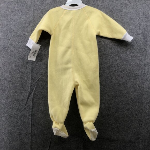 NWT J.C. Collections Footed Fleece Pajamas Baby 18-24M Yellow Moon Embroidered - Picture 2 of 7